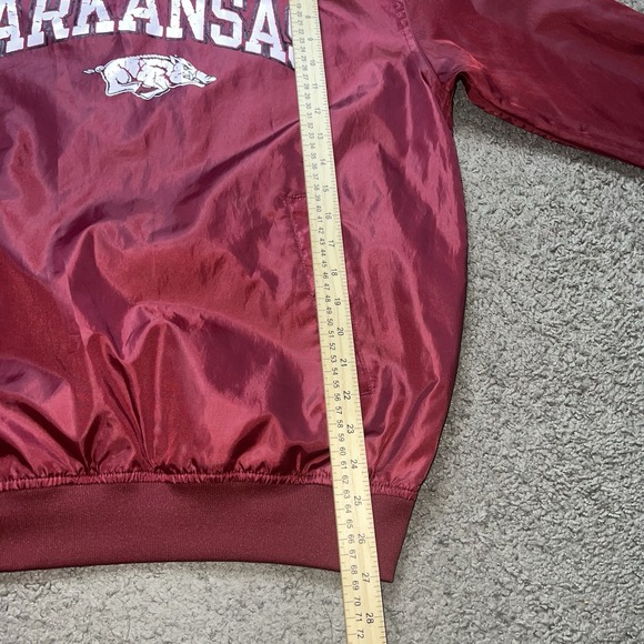 Arkansas Razorbacks Red Oak Mens Size S Red V Neck Pullover Windbreaker Jacket - Picture 4 of 6
